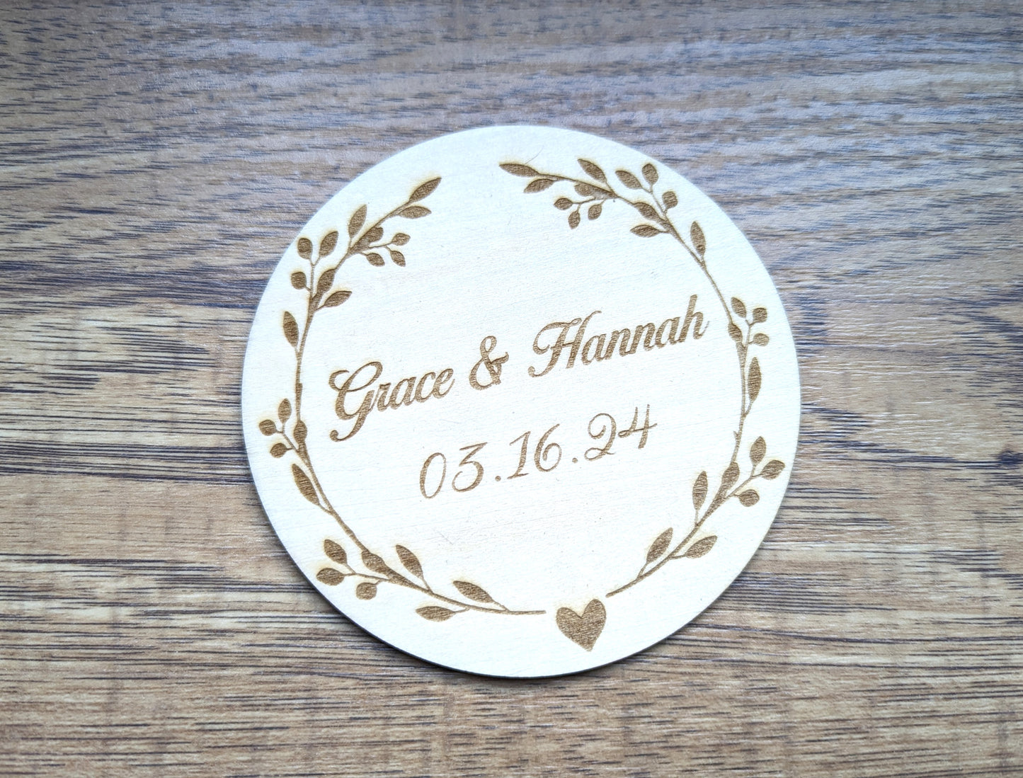 Personalized Laser Engraved Wood  Gift Coasters