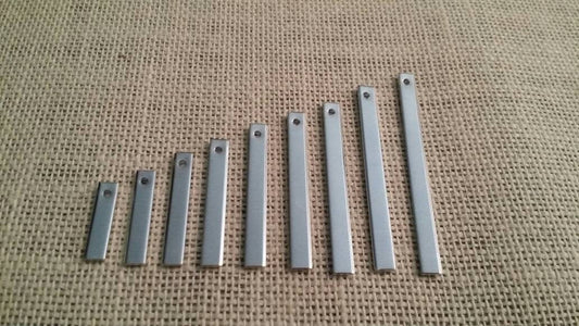 10 Pack of 1/4' Pendant Tag 14g Aluminum Stamping Blanks- You Choose Length!
