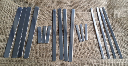 Variety Pack of 14g Aluminum Stamping Blanks- Five of Each- 1/4', 3/8', 1/2' Bracelet Blanks & 1/4', 3/8' Ring Blanks
