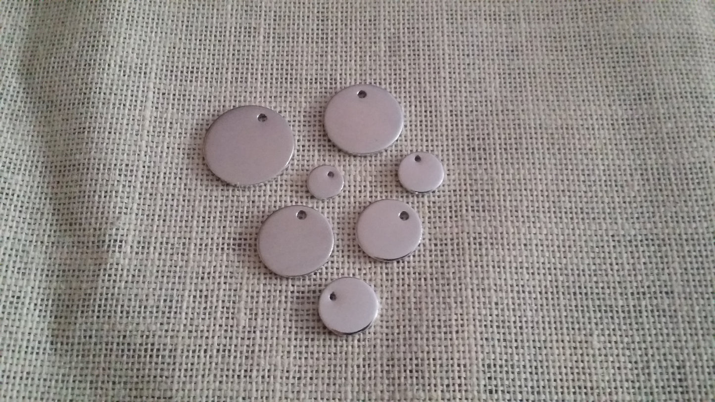 10 Pack of Polished 1/2' Metal Stamping 14g Aluminum Disc Blanks