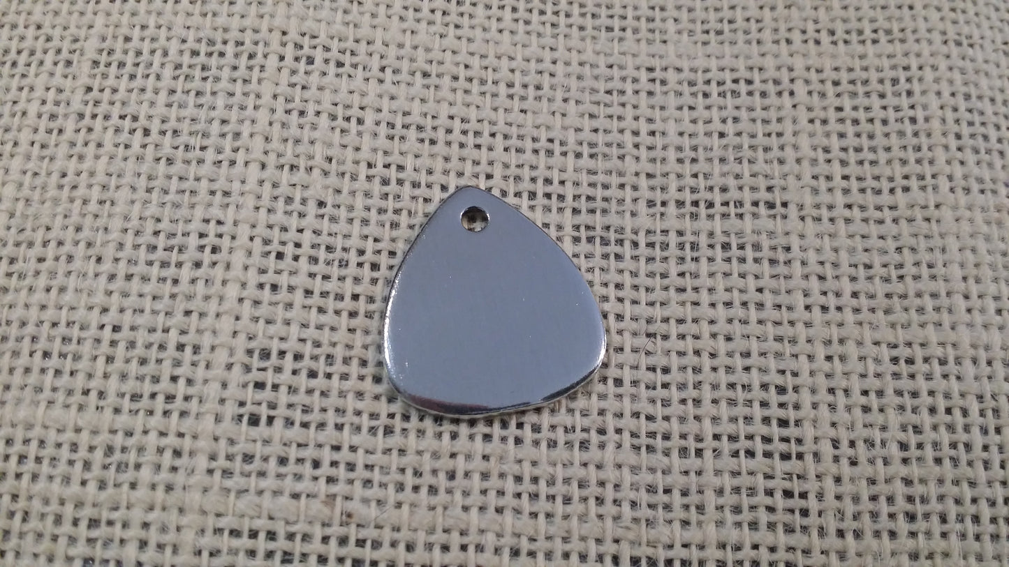 10 Pack of Polished Guitar Pick 14g Aluminum Stamping Blanks