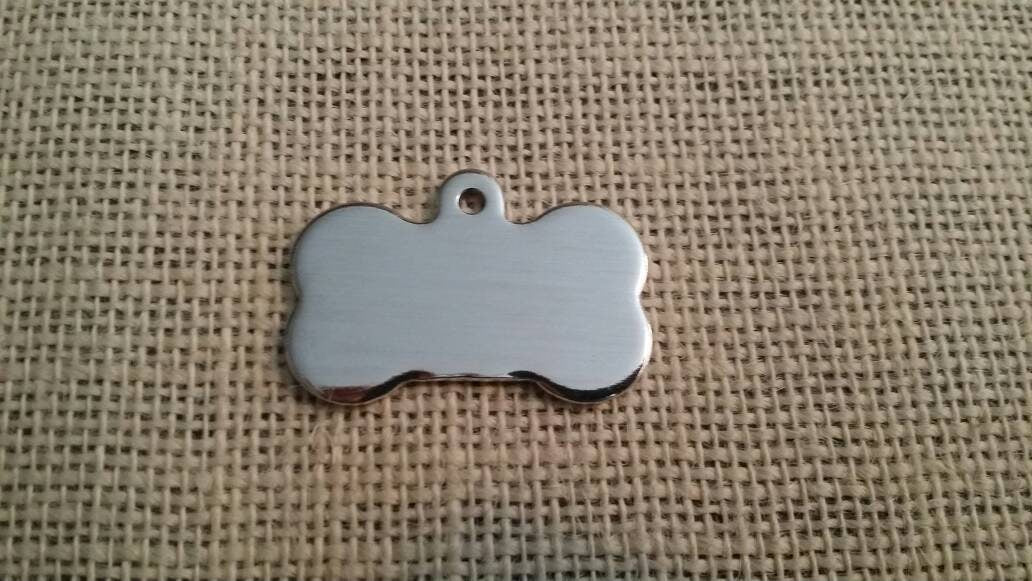 5 Pack of Polished Pet ID Tags 1' x 1 1/2' 14g Aluminum