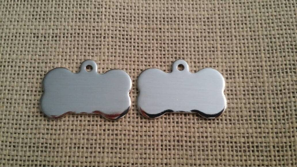 5 Pack of Polished Pet ID Tags 1' x 1 1/2' 14g Aluminum