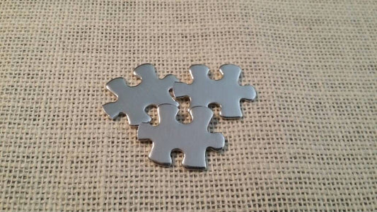 10 Pack of Polished Puzzle Piece Blanks 1100 14g Aluminum