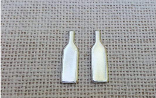 10 Pack of Polished 1 1/4' Wine Bottle Shaped 14g Aluminum Stamping Blanks